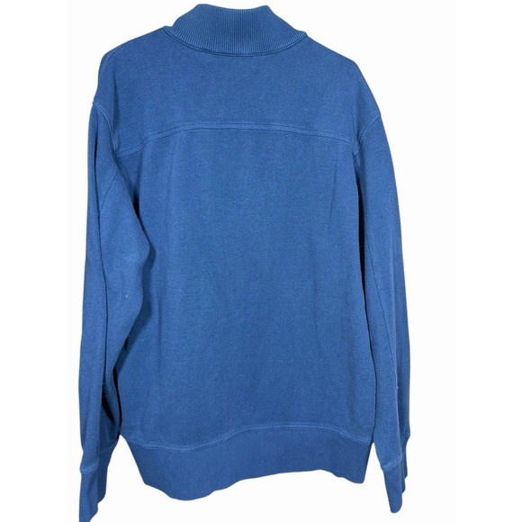 Eddie Bauer Men's XL Mock Neck Henley Sweatshirt Blue 100% Cotton Long Sleeve - Picture 11 of 13